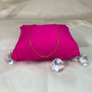 14K YELLOW GOLD spiral chain anklet REAL GOLD 8”